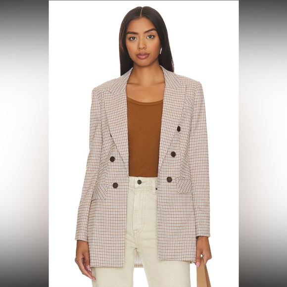 1. State Jackets & Blazers - 1. STATE • REVOLVE Houndstooth Double Breasted Blazer Size 6
